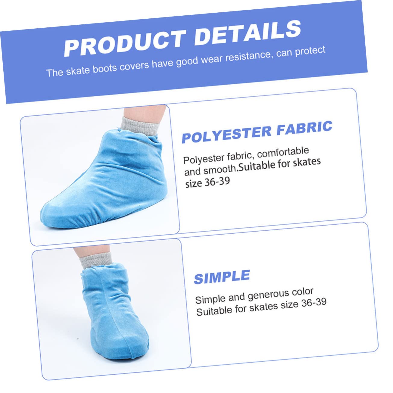 BESPORTBLE 5paires Couvre-Chaussures De Patinage Élastiques Protège-Bottes De Patinage Artistique Et Roller Accessoires Résistants à Usure Ciel
