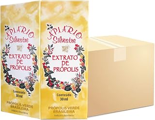 Official Distributor - 1 Box (25 Bottles) Brazilian Green Bee Propolis Liquid - Cereal Alcoholic Extract 30 ml