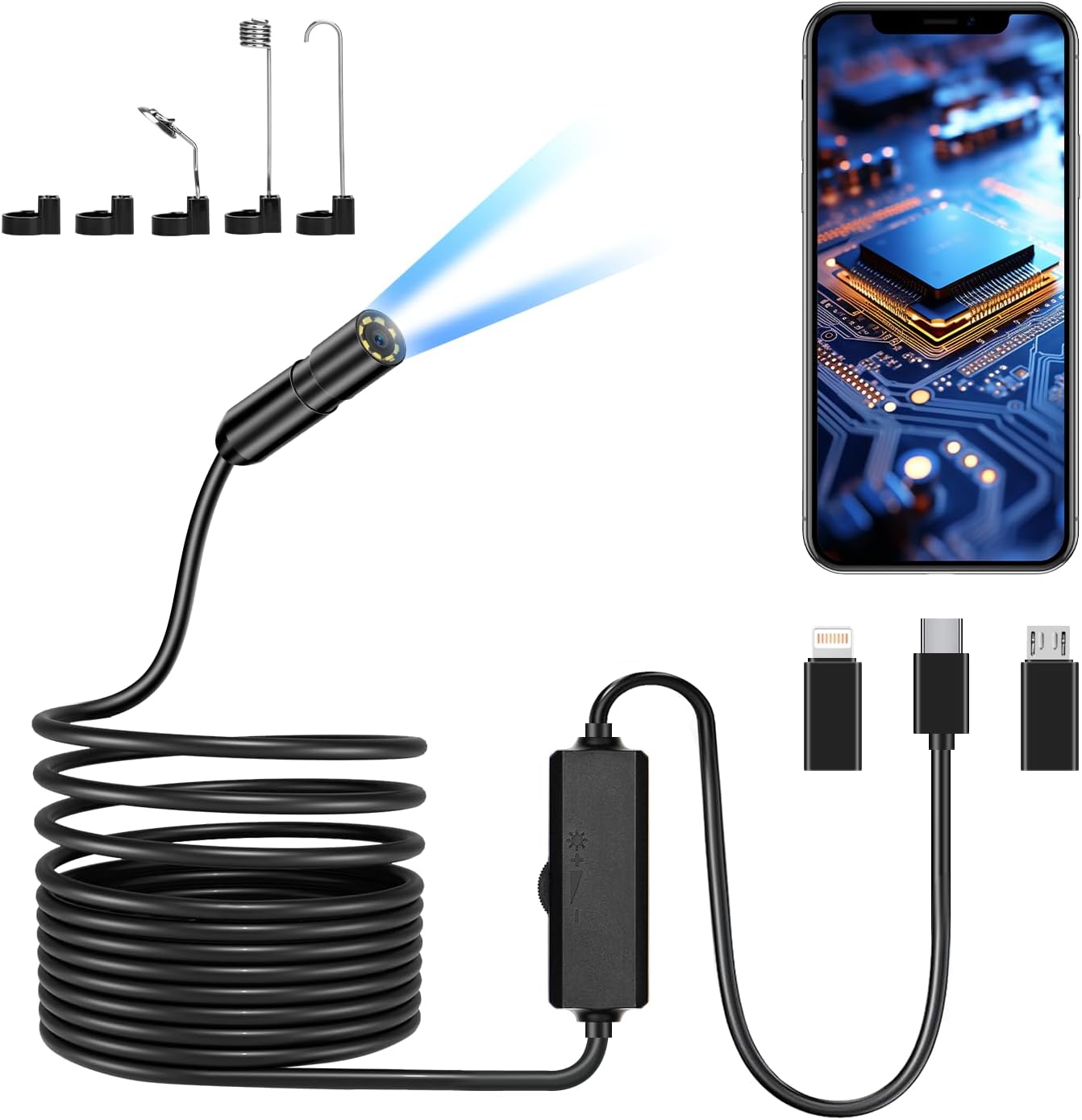 Endoskopkamera 1920P HD - 10m Wasserdicht Für Handy Rohr Inspektion