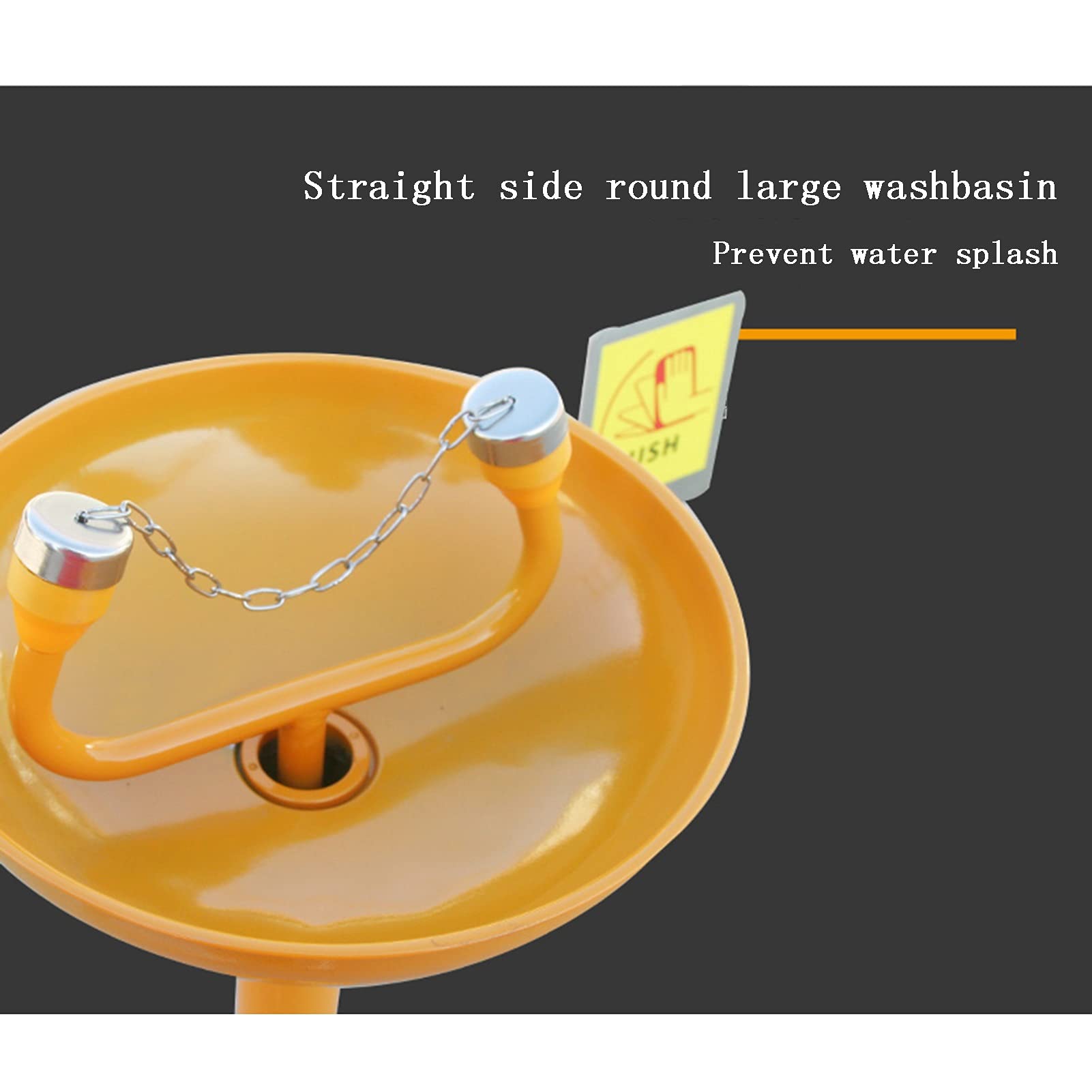 Grifo lavaojos de Emergencia, lavaojos Vertical accionado con Pedal, lavaojos de Laboratorio con Lavabo abatible y Revestimiento de ABS.