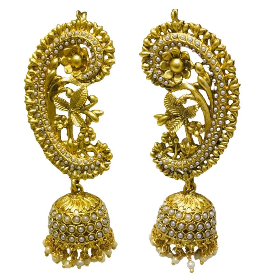 Sattyaki Gold-Plated Gold Temple Jewellery Jhumki with Ear Cuff For Women & Girls. Wedding Collection for Bride. (B0CPBGX8XN) Amazon Price History, Amazon Price Tracker
