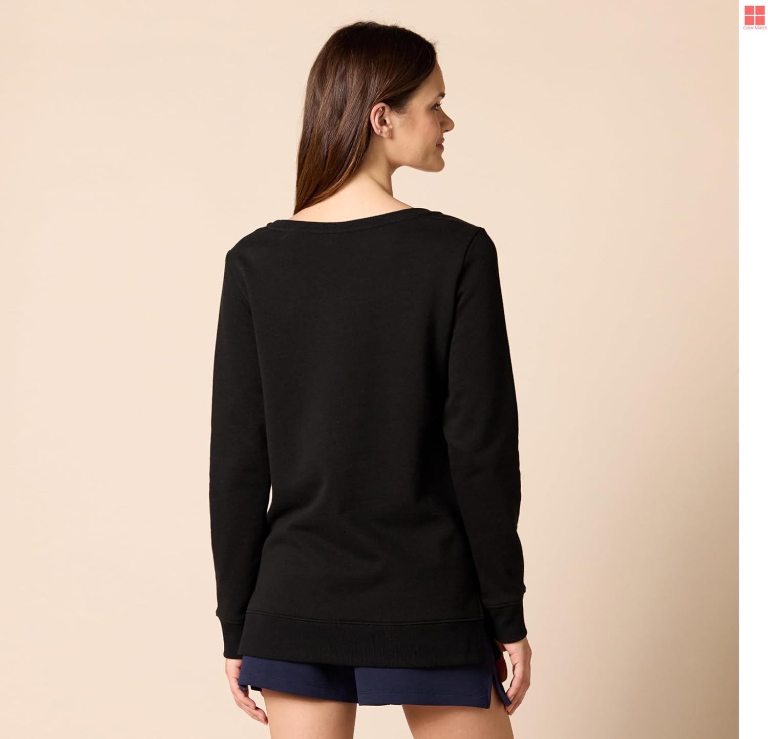 Amazon Essentials womens Open-Neck Loose-Fit Fleece Tunic Sweatshirt - Image 3