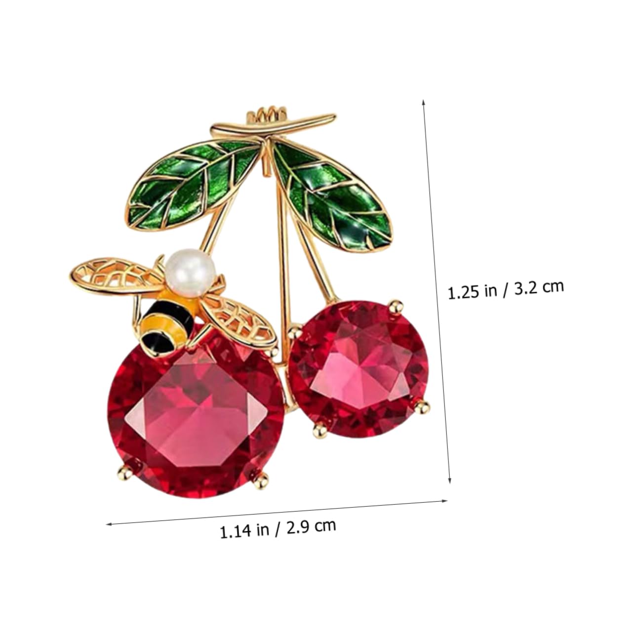 2 Piezas Broche De Abeja Cereza Broche De Ropa Broche De Animal De Esmalte Fresco Broche De Moda Broche Nupcial Broche Rojo Pin De Solapa De Fruta Solapa De Esmalte Broche De