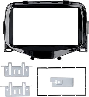 Aramox 2 DIN Moldura de Navegação para Carro Kit de Acabamento de Painel de Rádio Estéreo Fáscia GPS CD DVD Painel Moldura de Rádio Placa de Reposição para AYGO 2014-2015