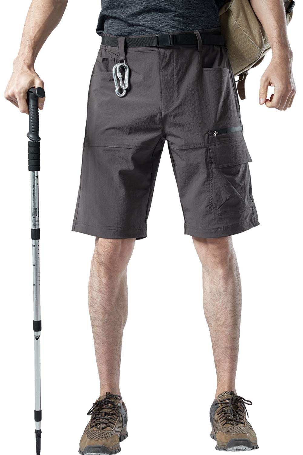 Hommes Extensible Léger Respirant Marche Voyage Unie Lâche Pantalon Court Résistant à l'eau Travail Shorts
