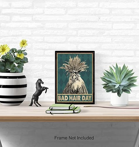 Miniatura 5 de Bad Hair Day - Funny Bathroom Decor - Rooster Print - Bathroom Wall Decor - Restroom Wall Art - Bath- Washroom Decorations - Restroom Sign - Guest