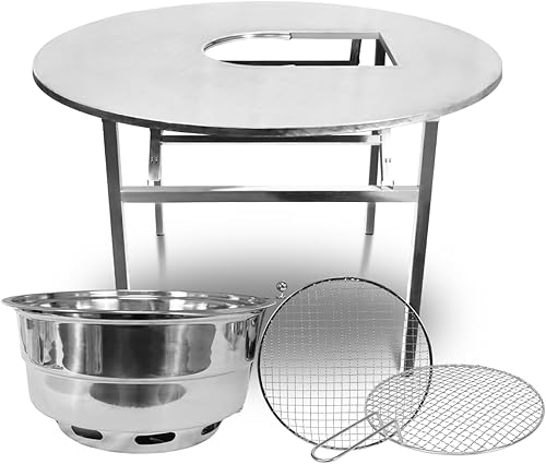 Miniatura 8 de 43.5 "x 30" parrilla coreana de barbacoa plegable al aire libre grande mesa gas set