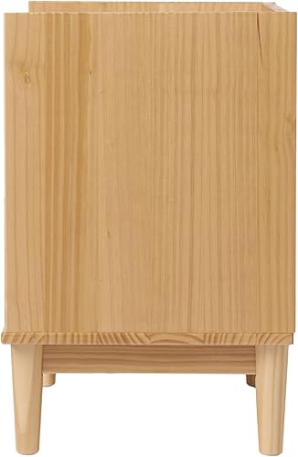Miniatura 5 de Walker Edison Blythe Mid-Century - Mesita de noche moderna con 2 cajones, 20 pulgadas, pino natural