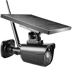 Câmera WiFi com bateria solar externa, câmera de segurança sem fio inteligente HD 1080p com visão noturna, áudio bidirecional, detecção de movimento, IP65 à prova d'água