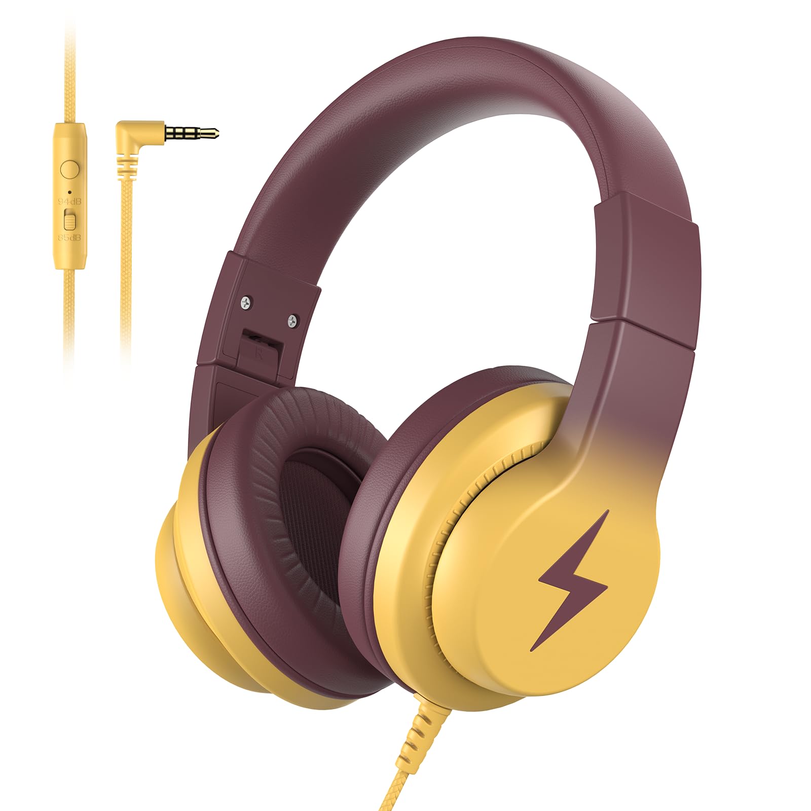 Candy Bila Wired Kids Headphones with Microphone, 85dB Safe Volume