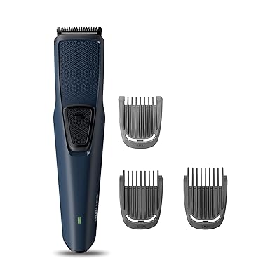Philips Battery Powered SkinProtect Beard Trimmer for Men - Lasts 4x Longer, DuraPower Technology, Cordless Rechargeable with USB Charging, Charging Indicator, Travel Lock, No Oil Needed BT1232/18