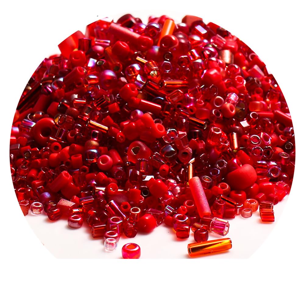 YurosiayPack of 1000 Glass Horn Beads Mix Glass Bugle Pen Beads Tubes Sticks Beads Spacer Beads Signal Horn Beads for Bracelet Necklace Jewellery Making Embroidery DIY Crafts