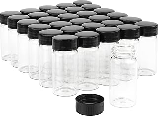 30 Pieces Glass Sample Vial,20ML Liquid Sampling Small Glass Bottle Empty Vials Bottles for Cosmetic Essential Oils,Chemistry Lab Chemicals,Colognes and Perfumes