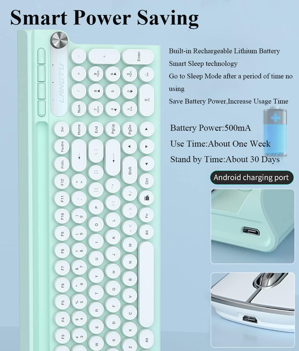 Keyboard highlighting smart power saving features and charging port