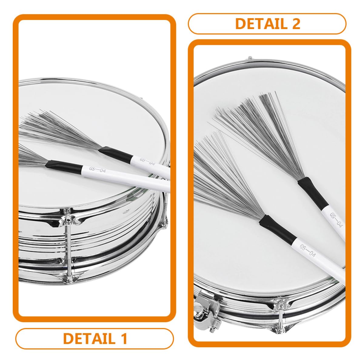 Trommelbürste für Jazzdrums mit Langlebigem Ahorngriff und Hochkohlenstoffstahl Draht Vielseitig und Tragbar für Schlagzeugsets für Anfänger und Musiker