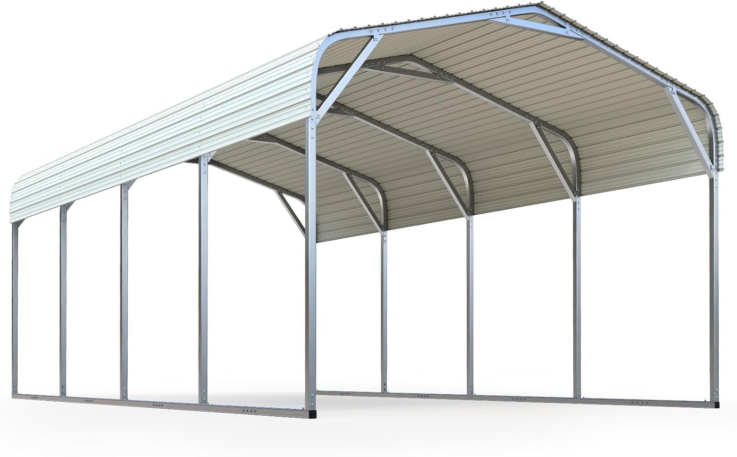 Quictent 10x15 ft Metal Roof Carport Kits Hard Top Garage Heavy Duty Steel Car Canopy, White Quictent 10x15 ft Metal Roof Carport Kits Hard Top Garage Heavy Duty Steel Car Canopy, White