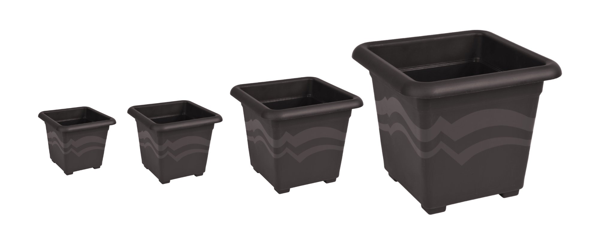 pflanztopf eckig anthrazit CUBI 40 Anthrazit  Pflanzgefss Eckig 40x40x40 cm Schiefer Schwarz   CLIMAQUA