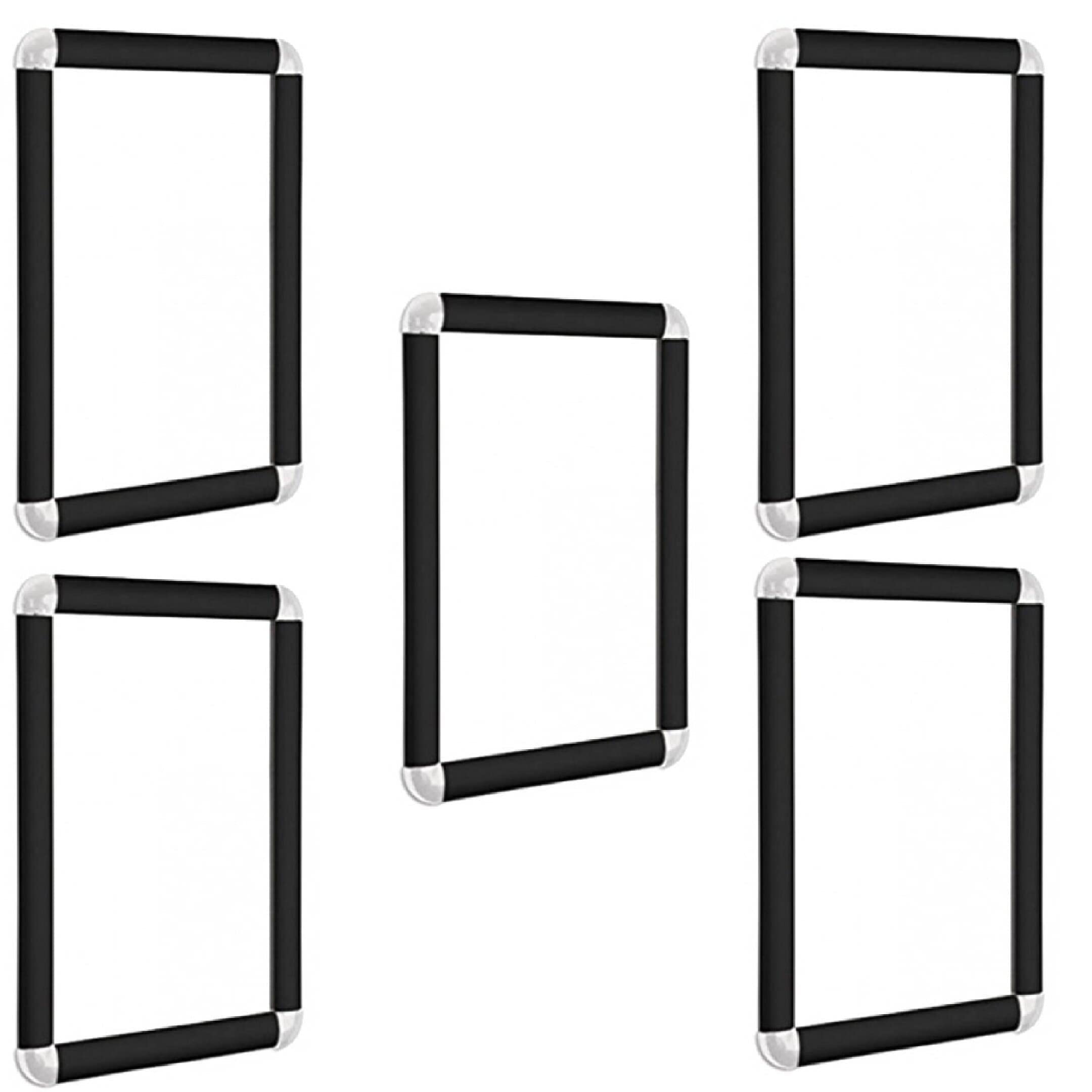 My Shopfittings 5 X Black A4 Black Snap Frame Picture Frame Clip Frame With Rounded Corners In 5 Sizes A0, A1, A2, A3, & A4 (5 X Black A4)
