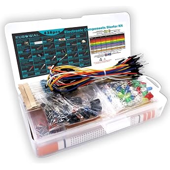 KUBOWAI Starter kit f&uuml;r Elektronische Komponenten f&uuml;r Anf&auml;nger mit Breadboard, Potentiometer Leistungsmodul Widerstandskonden