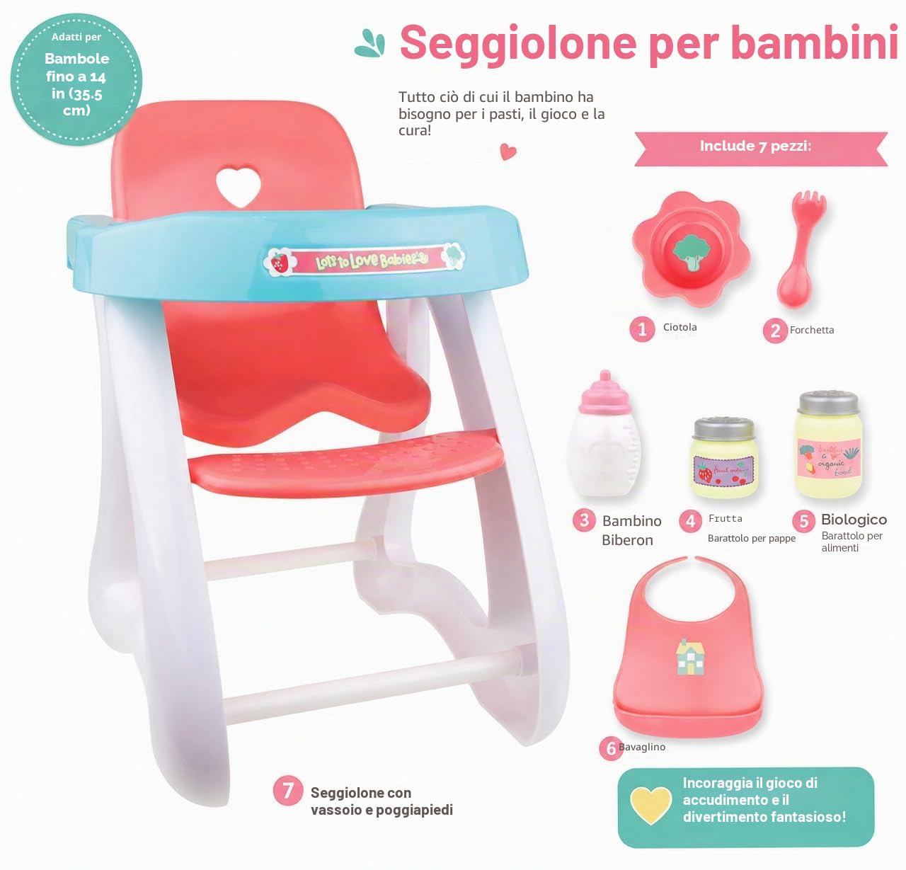 JC Toys 25500 for Keeps seggiolone per Bambole