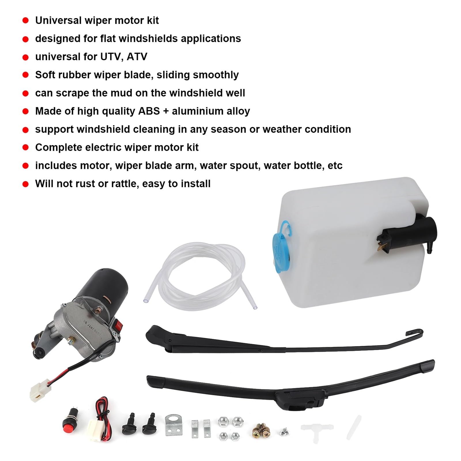 válvula limpiaparabrisas Kit de limpiaparabrisas eléctrico universal para coche. Piezas de repuesto y accesorios para UTV y ATV.