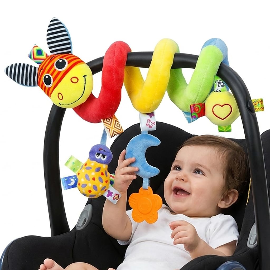 SNOWIE SOFT® Spiral-Style Baby seat Hanging Bell for Babies Aged 0 to 12 Months, a Must-Have Item for Expectant Mothers and a Reliable Accessory Ideal for Baby Party Gifts in Multicolor Design-image-35