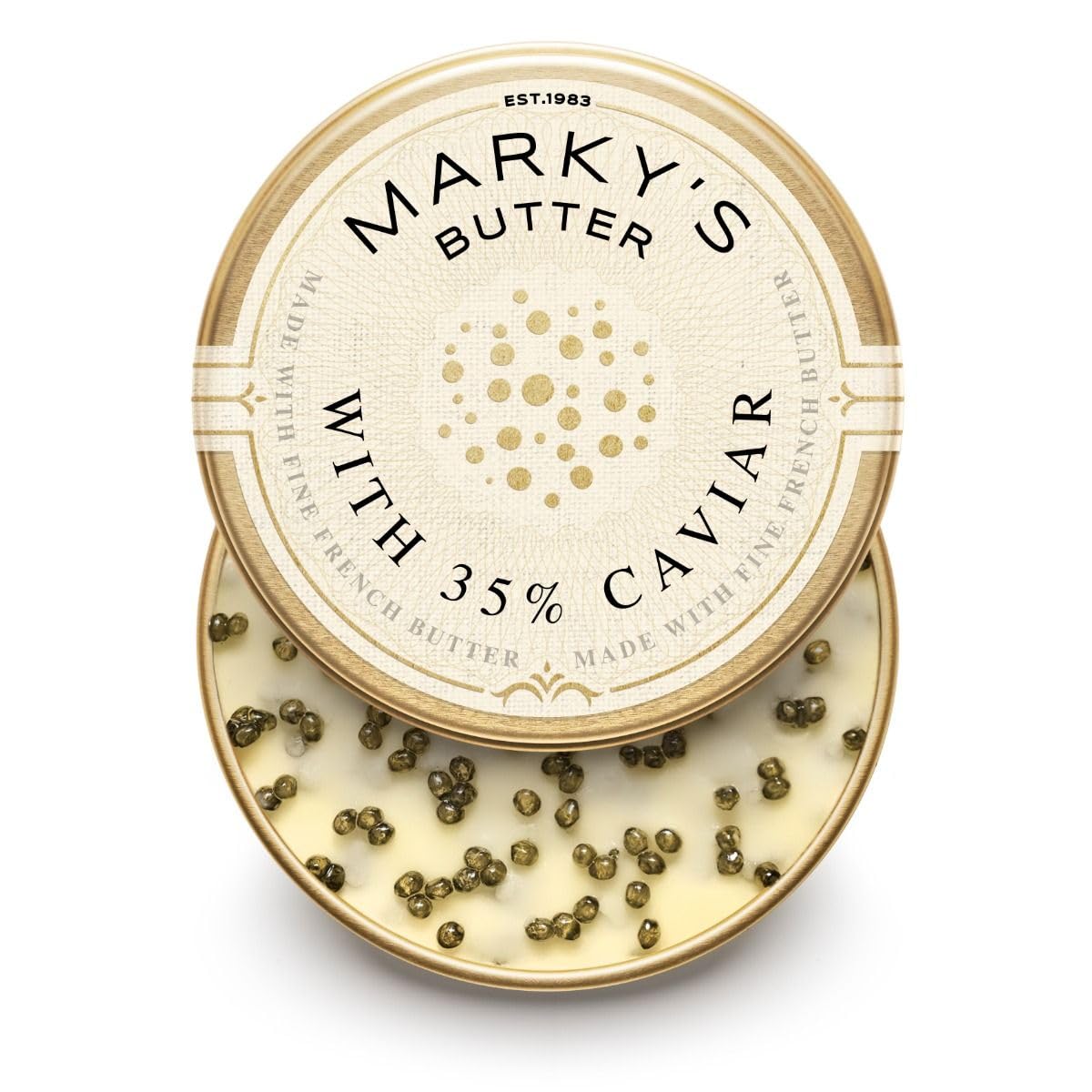 Marky’s Premium Sturgeon Caviar Butter - 3.5 oz / 100 g - 65% French Butter/ 35% Sturgeon Caviar – GUARANTEED OVERNIGHT