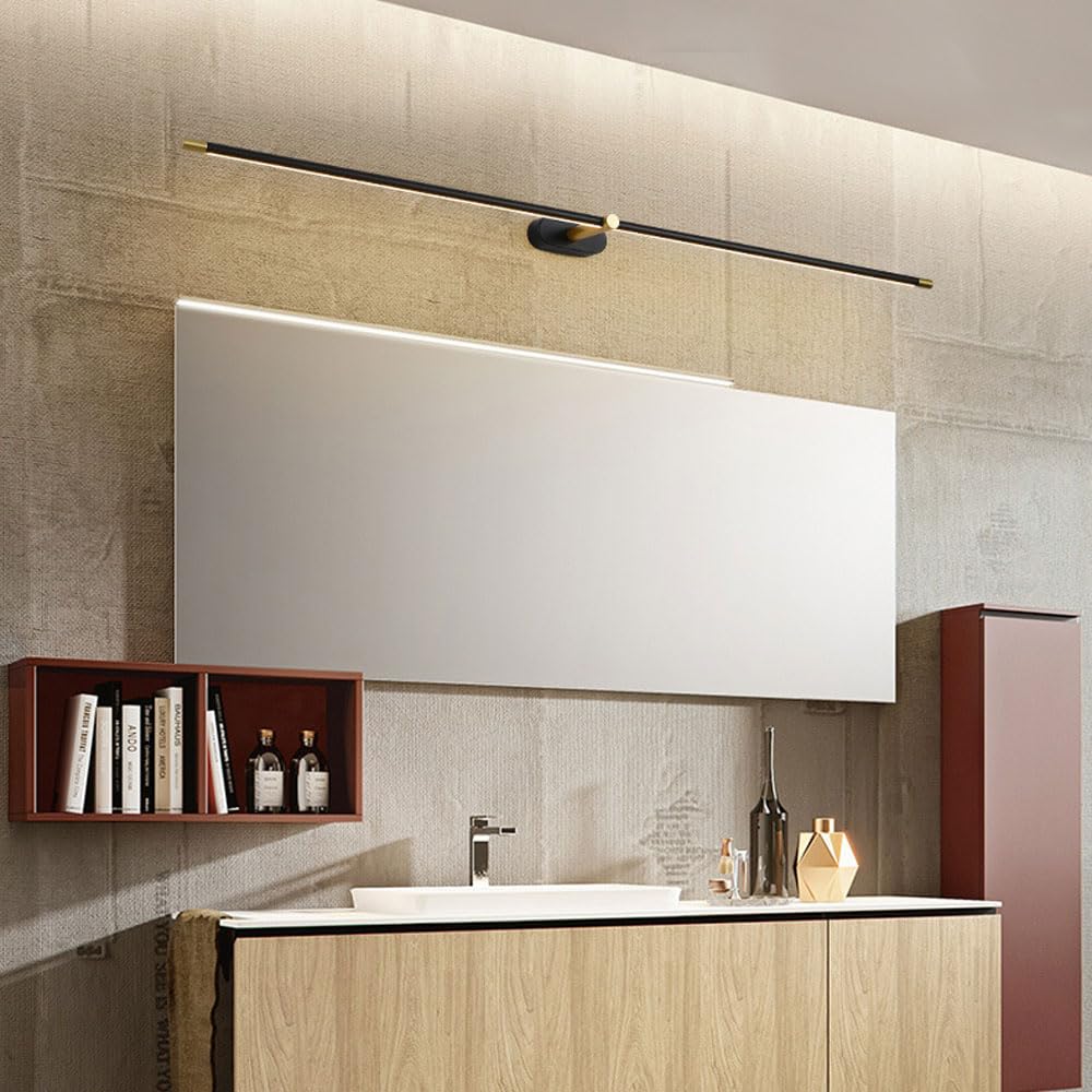 Lámpara LED Lineal para tocador, iluminación de baño, Moderna lámpara de Espejo de Tira Larga, Aplique de Pared para tocador, tocador, tocador, baño (Oscuro, 68 cm)