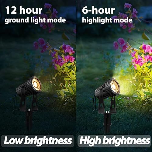 Miniatura 4 de Focos solares para exteriores, paquete de 4 unidades de encendidoapagado automático, impermeable IP 66, panel solar de 4500 mAh, 12 V COB focos de