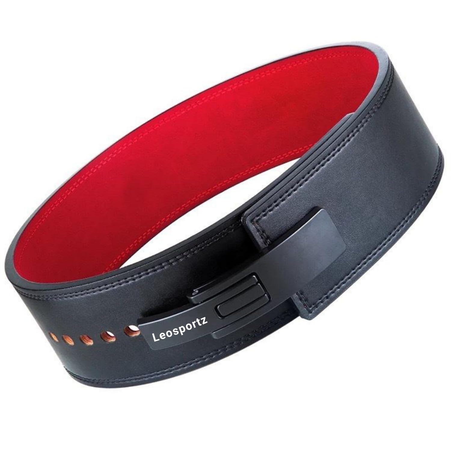 Leosportz Weight Lifting Belt for Gym Workout - 13 MM Vegan Leather Gym Belt for Professional Weight Lifters | Power Lifting Belt for Men Women Workout-image-49