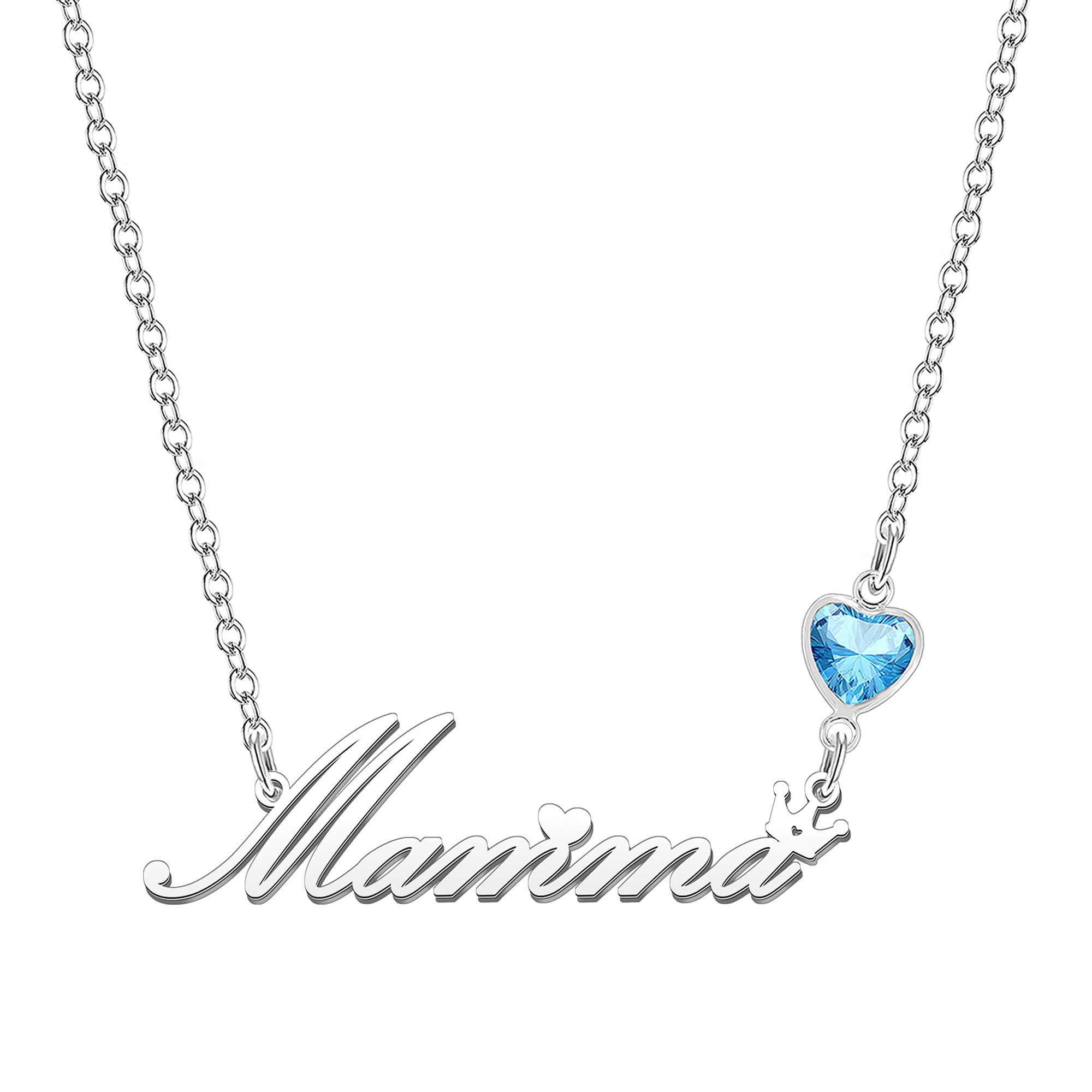 Kraven Collane Donna con Nome Daino Pietra di Nascita Blu Ciondolo con Nome Iniziale Personalizzate inciso su Misura Regali di Natale per Donne Ragazze Adolescenti Figlia