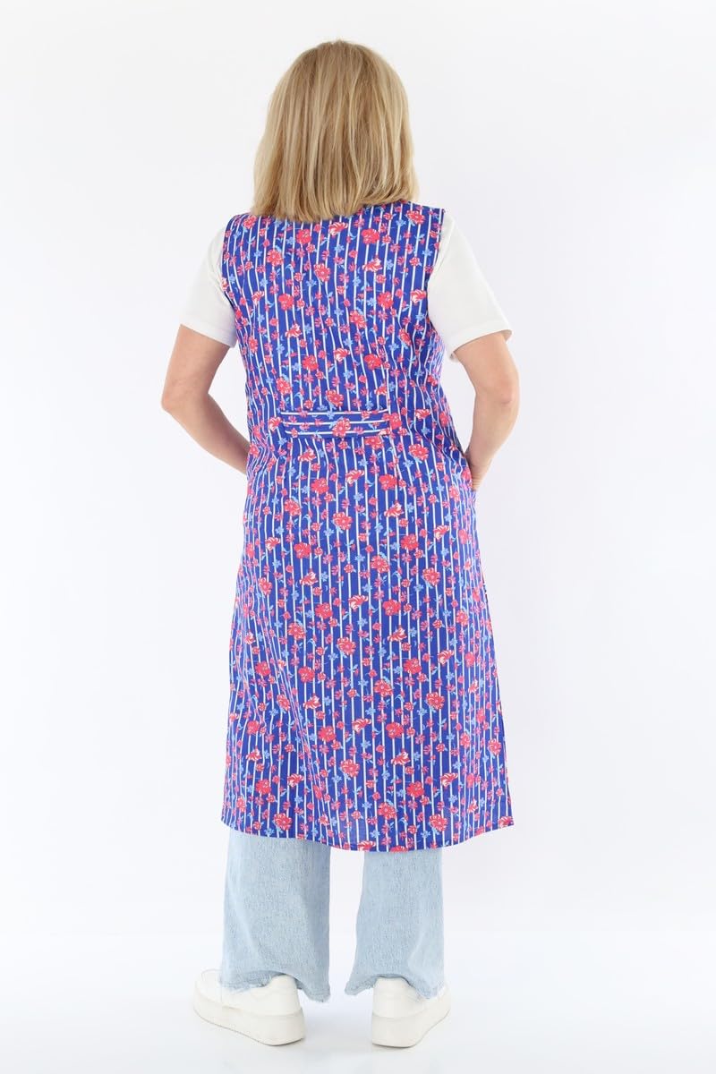 Knopfkittel Baumwolle bunt Kochschürze Hauskleid Kittel Schürze ohne Arm