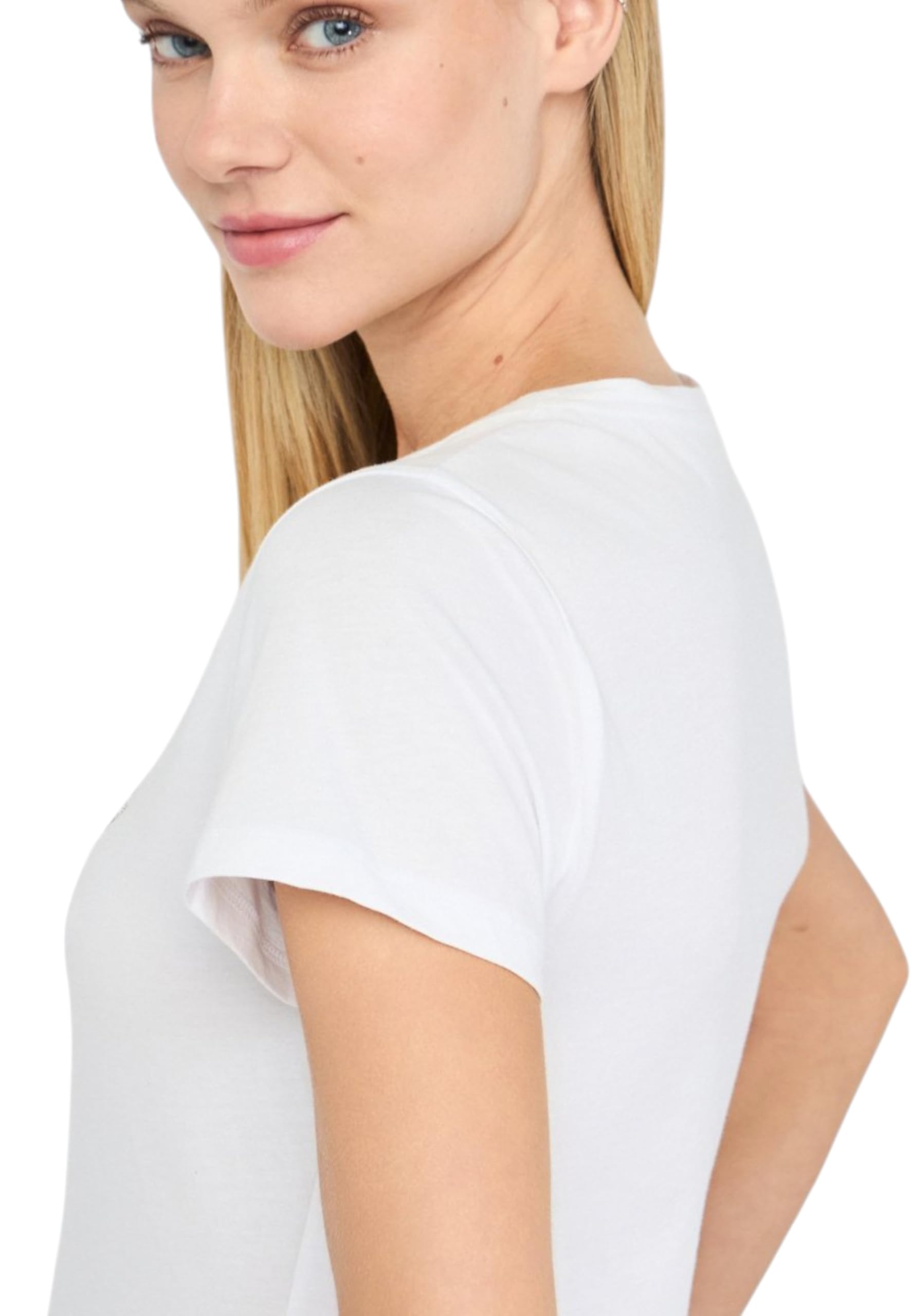 Liu Jo T-Shirt in Cotone con Logo in Strass | 5BLDAUF5266JS904 M9796 Bianco