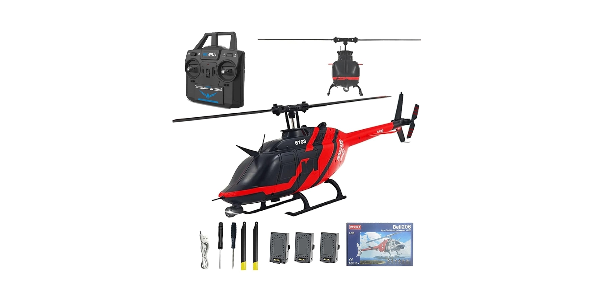 Amazon.com: ROUASD RC ERA C138 Bell 206 6CH RTF RC Helicopter, 1