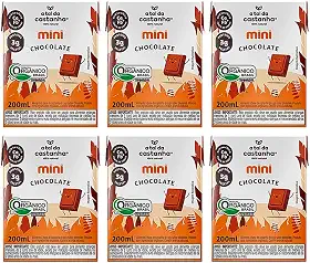 Kit 6X: Leite Vegetal Mini Chocolate Orgânico A Tal da Castanha 200ml