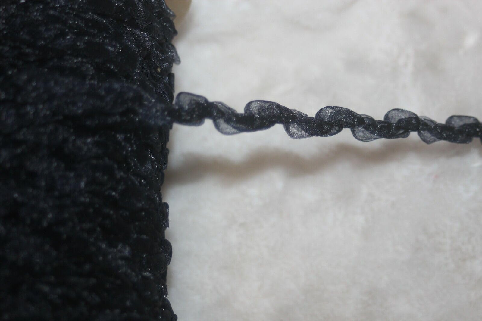 10 Yards Dark Navy Blue Organza Roses Sewing Craft Doll Trim 3/8