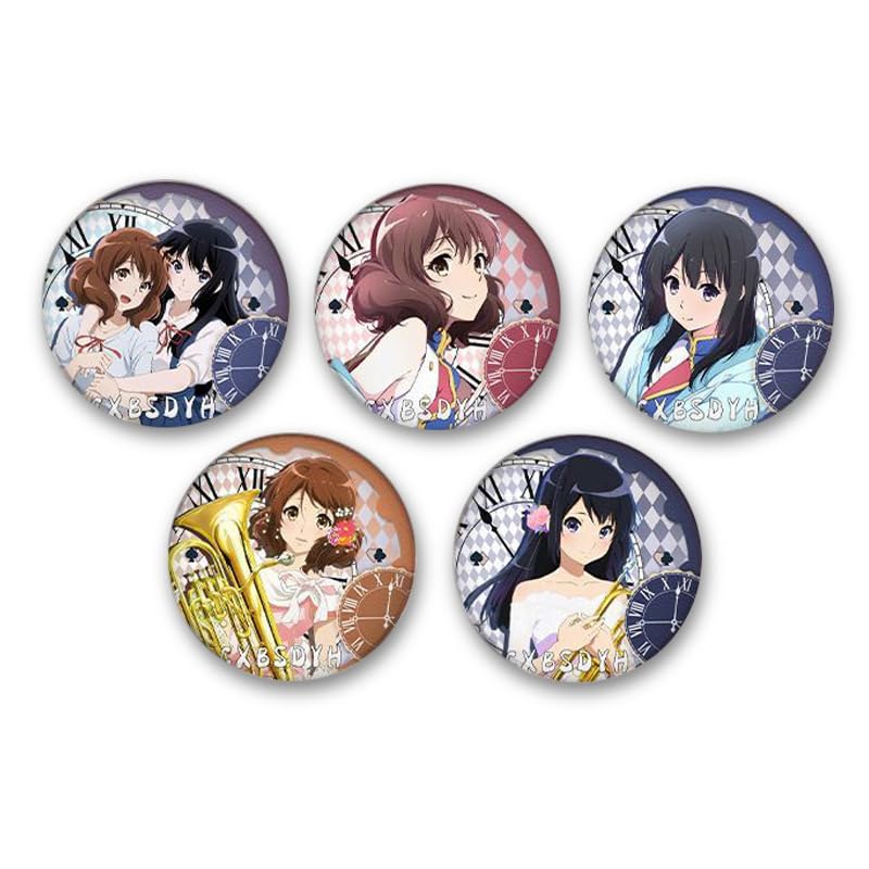 Amazon | 響け！ユーフォニアム 缶バッジ ブローチ 5枚セット 2種膜  