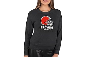 Womens Cleveland Browns Team NFL Logo Pullover Sweatshirt Slouchy Lightweight