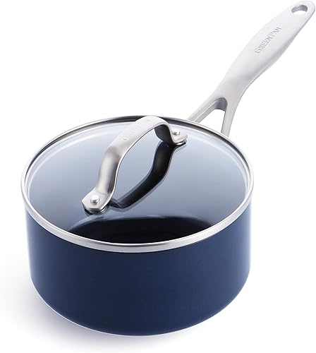 GreenPan Valencia Pro Hard Anodized Healthy Ceramic Nonstick 2QT Saucepan Pot with Lid - Thumbnail 2