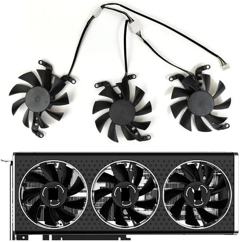 Graphics Card 1LOT 75MM RX 6650 XT、RX 6600 XT GPU Fan Compatible with RX 6650 XT、RX 6600 XT Graphics Card Cooling Fan
