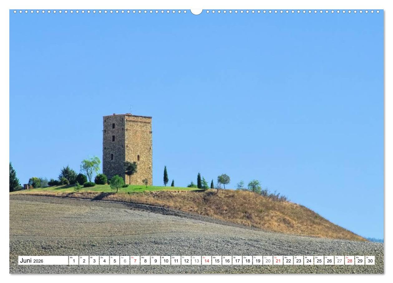 Toskana - Großarige Bauten (hochwertiger Premium Wandkalender 2026 DIN A2 quer), Kunstdruck in Hochglanz: Dieser Kalender zeigt bedeutende Bauwerke in der Toskana. (CALVENDO Orte)