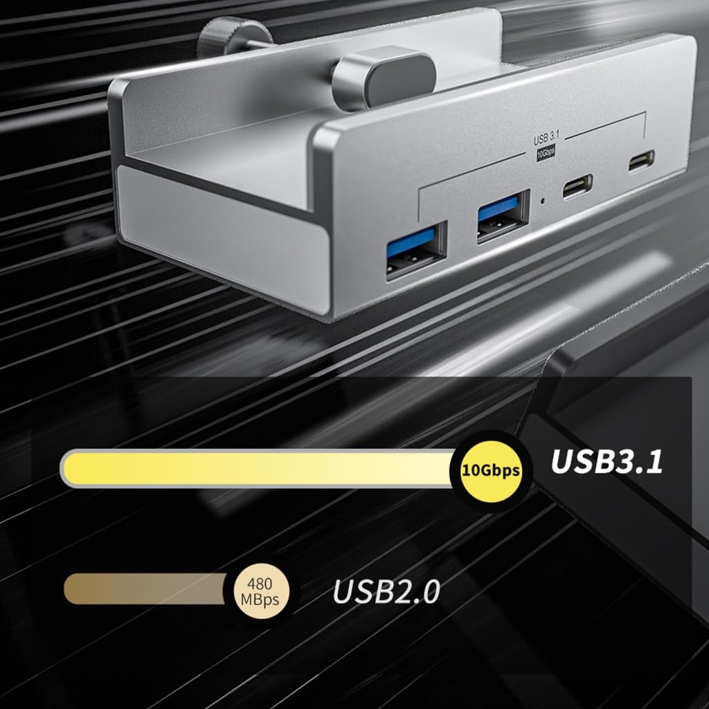 USB HUB 3.1 Aluminiowy adapter rozdzielacza stacji dokującej do akcesoriów biurkowych