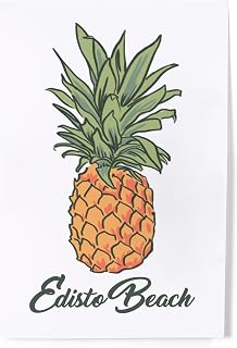 Lantern Press 8x12 Inch Art Print Wall Decor, Edisto Beach, South Carolina, Pineapple, Icon