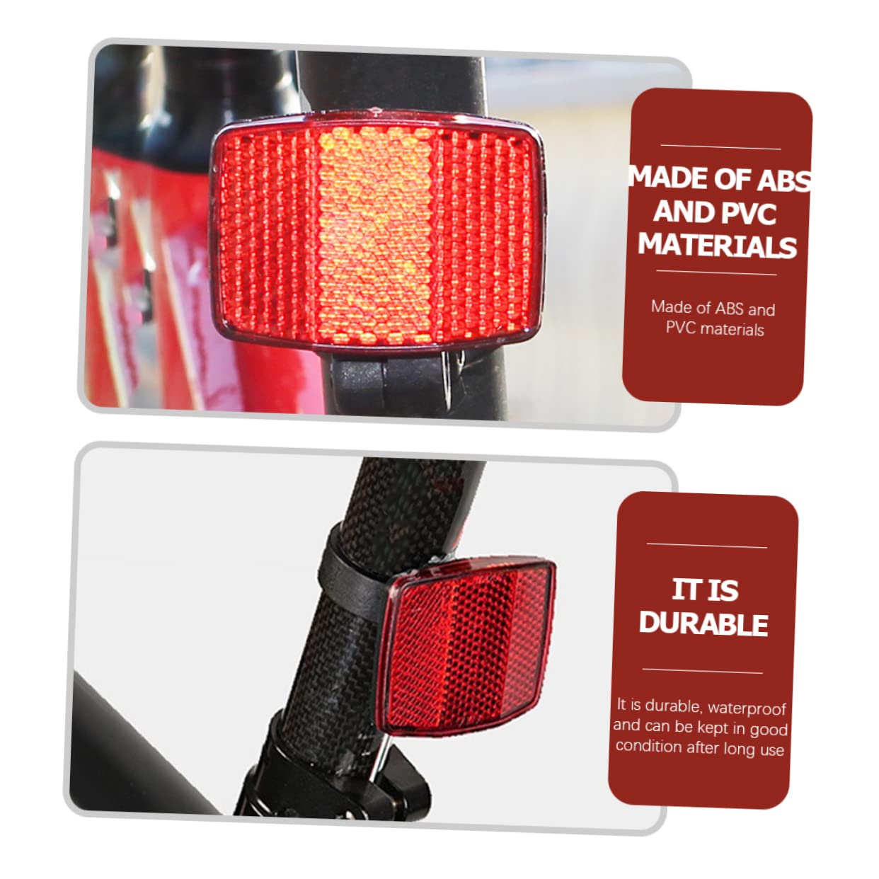Abaodam Essential of Bike Reflectors Wheel Lights Front Rear Reflective Lights for Night Riding Sturdy Abs Construction
