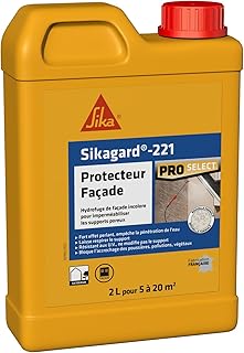 SIKA - Hydrofuge imperm&eacute;abilisant fa&ccedil;ade et mur - Sikagard 221 Protecteur Fa&ccedil;ade - Am&eacute;liore la r&eacute;sistance aux salissures - Multisupports - Application facile - Pr&ecirc;t &agrave; l