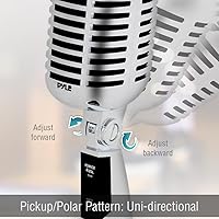 Vista 4 de Pyle Pro PDMICR42SL - Micrófono de estudio de escritorio compacto de estilo retro vintage vintage dinámico ajustable (4 unidades)