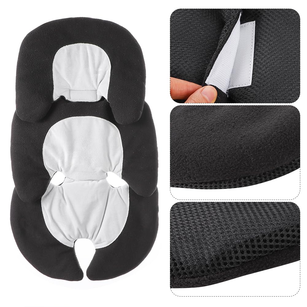 Universal Baby Stroller Seat Cushion Infant Seat Insert Into Head Body Support Soft Comfortable Pushchair Seat Liner Warm and Thick-Filled Baby Safety Seat Cushion for Pram (Black and White) - Image 3