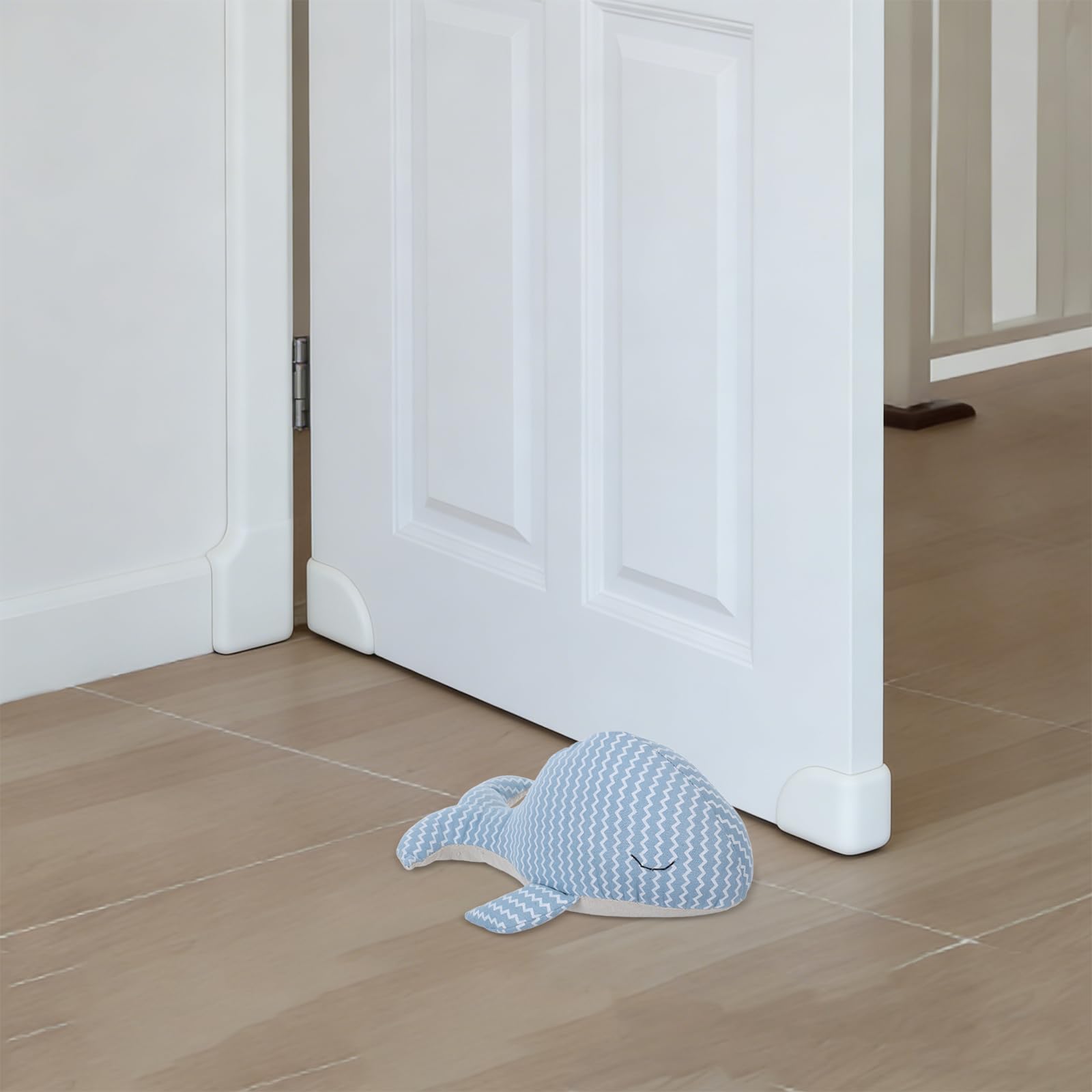 Operitacx Tope de Puerta Forma de Ballena de Tela Azul Oscuro, Bloqueador de Viento Anticolisión Decorativo para Hogar y Oficina, Tope Creativo para Puertas Infantiles y Profesionales