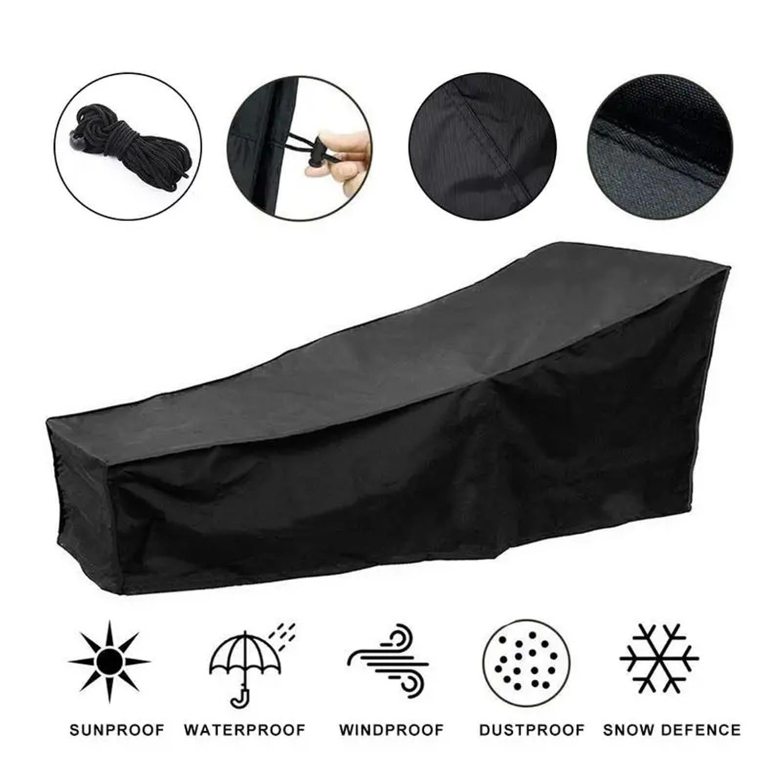 Copertura for mobili impermeabile Copertura for lettino rettangolare Copertura da giardino for pioggia e neve Copertura esterna for divano, tavolo, sedia, antivento Per Il Giardino Del Patio(A)