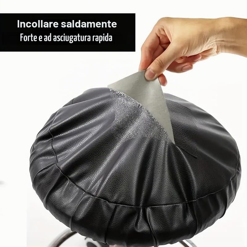 Pelle Adesiva per Riparazioni per Divani 300x40 cm | LEATHERPATCH (Nero)
